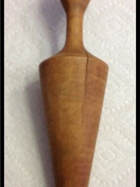 Antique Wooden Cone Shape Pestle Rice or Potato Masher